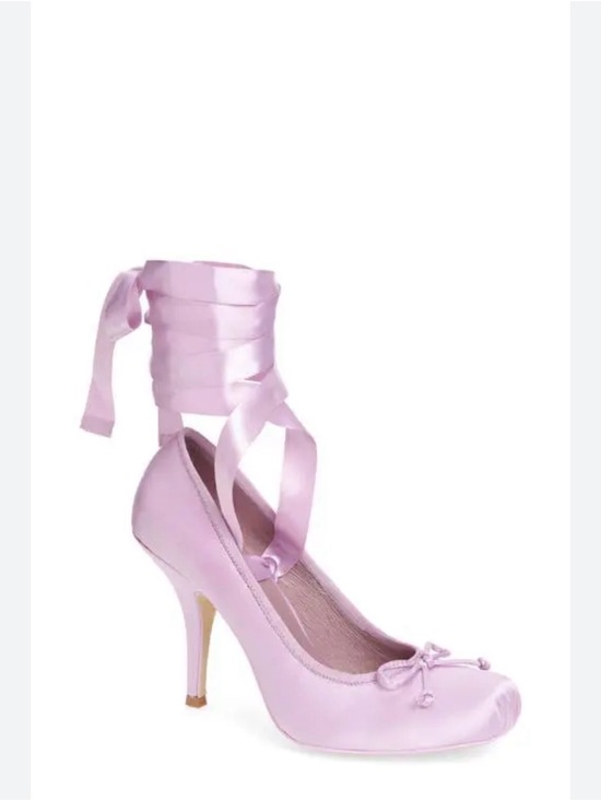 Jeffrey Campbell Shoes - Jeffrey Campbell Lilac Satin Wrap-Ankle High Heel Pump